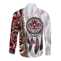 Canada National Indigenous Peoples Day Long Sleeve Button Shirt Dreamcatcher First Nations Heritage Pride