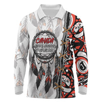 Canada National Indigenous Peoples Day Long Sleeve Polo Shirt Dreamcatcher First Nations Heritage Pride