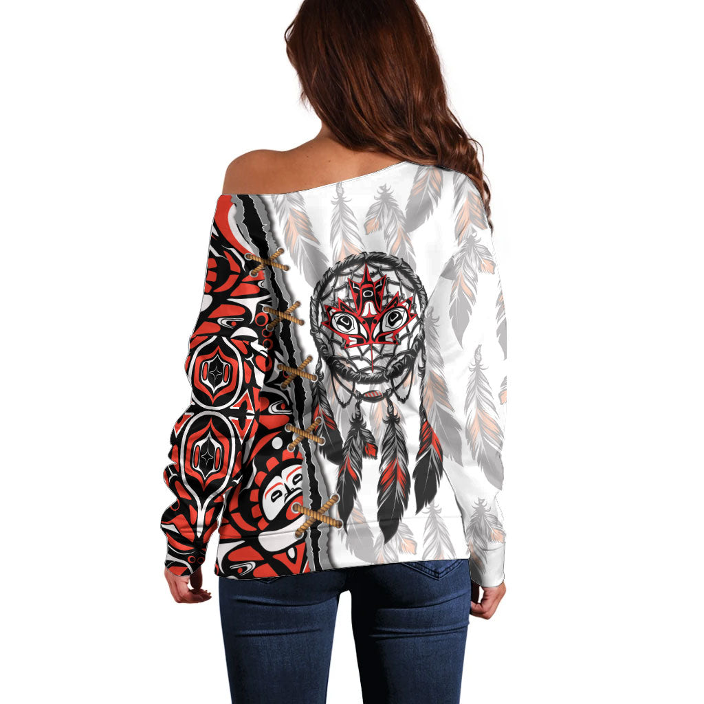 Canada National Indigenous Peoples Day Off Shoulder Sweater Dreamcatcher First Nations Heritage Pride