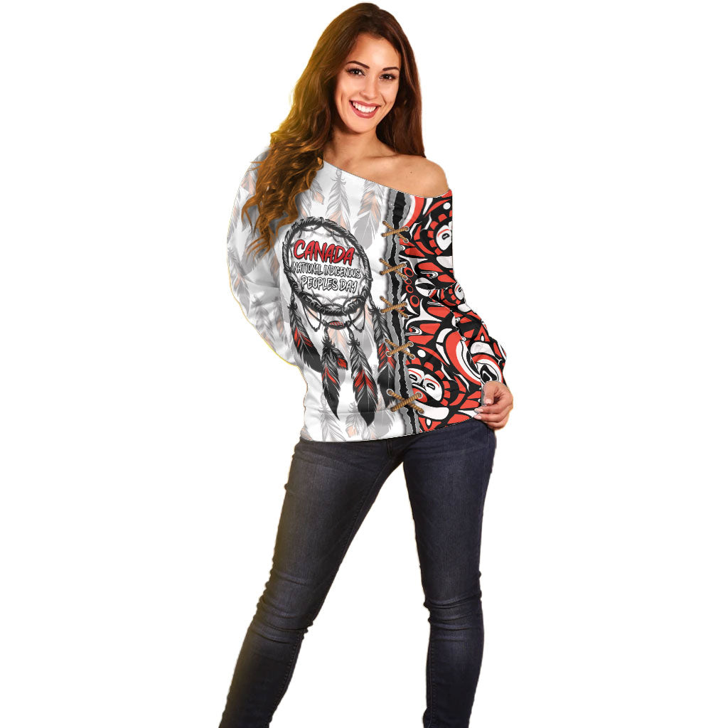 Canada National Indigenous Peoples Day Off Shoulder Sweater Dreamcatcher First Nations Heritage Pride