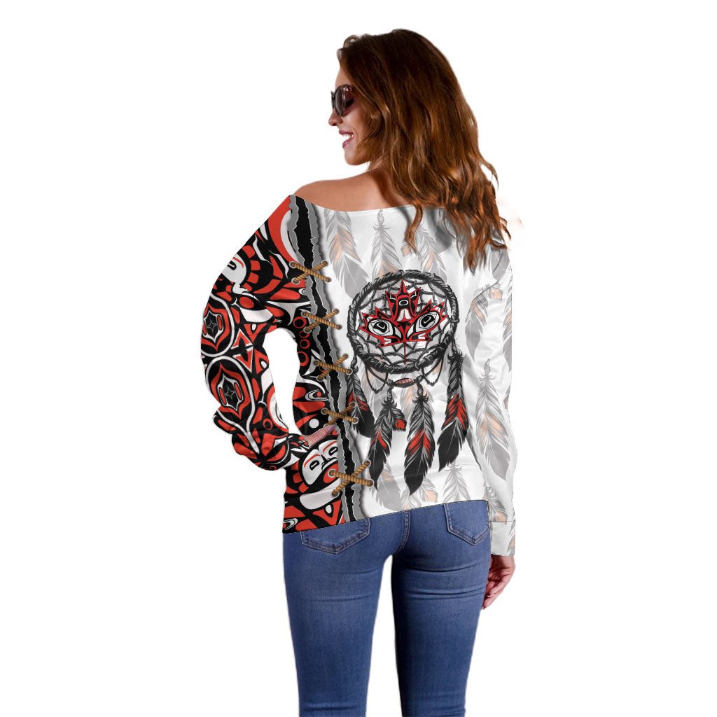 Canada National Indigenous Peoples Day Off Shoulder Sweater Dreamcatcher First Nations Heritage Pride
