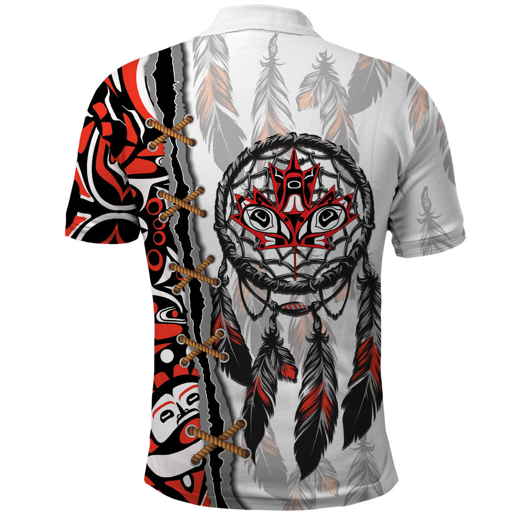 Canada National Indigenous Peoples Day Polo Shirt Dreamcatcher First Nations Heritage Pride