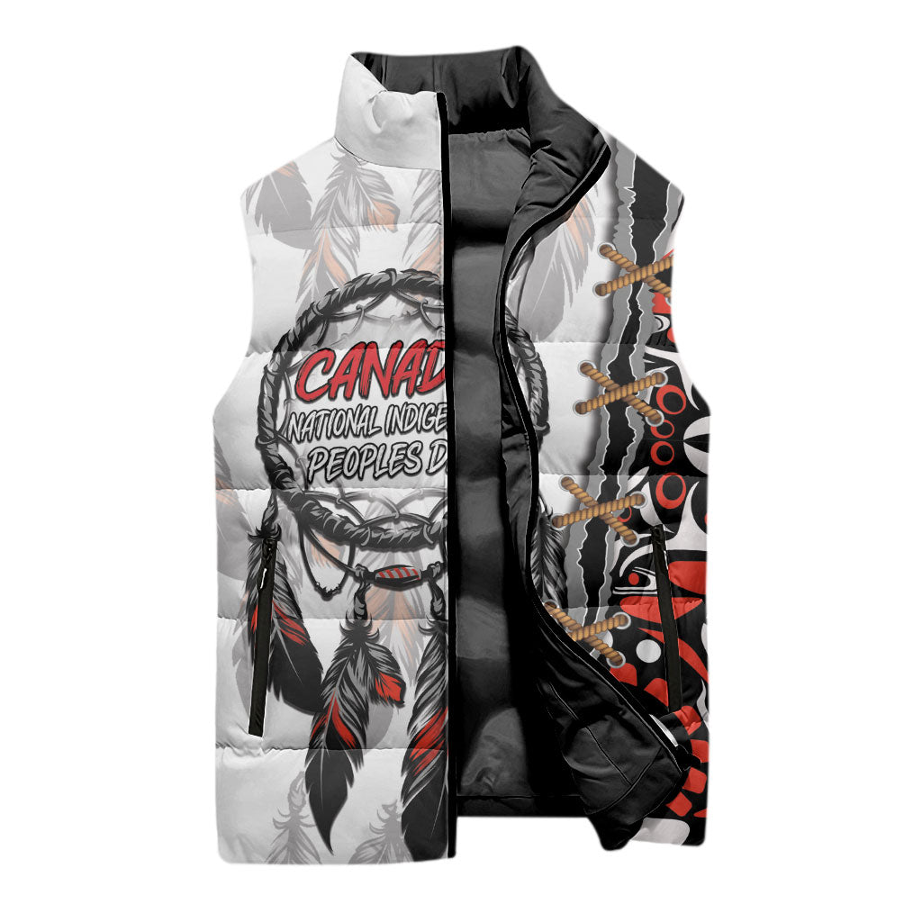 Canada National Indigenous Peoples Day Sleeveless Puffer Jacket Dreamcatcher First Nations Heritage Pride