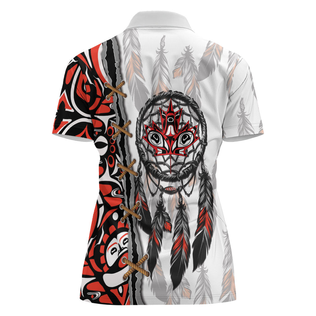 Canada National Indigenous Peoples Day Women Polo Shirt Dreamcatcher First Nations Heritage Pride