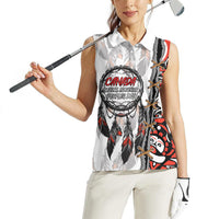 Canada National Indigenous Peoples Day Women Sleeveless Polo Shirt Dreamcatcher First Nations Heritage Pride