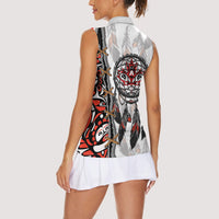 Canada National Indigenous Peoples Day Women Sleeveless Polo Shirt Dreamcatcher First Nations Heritage Pride