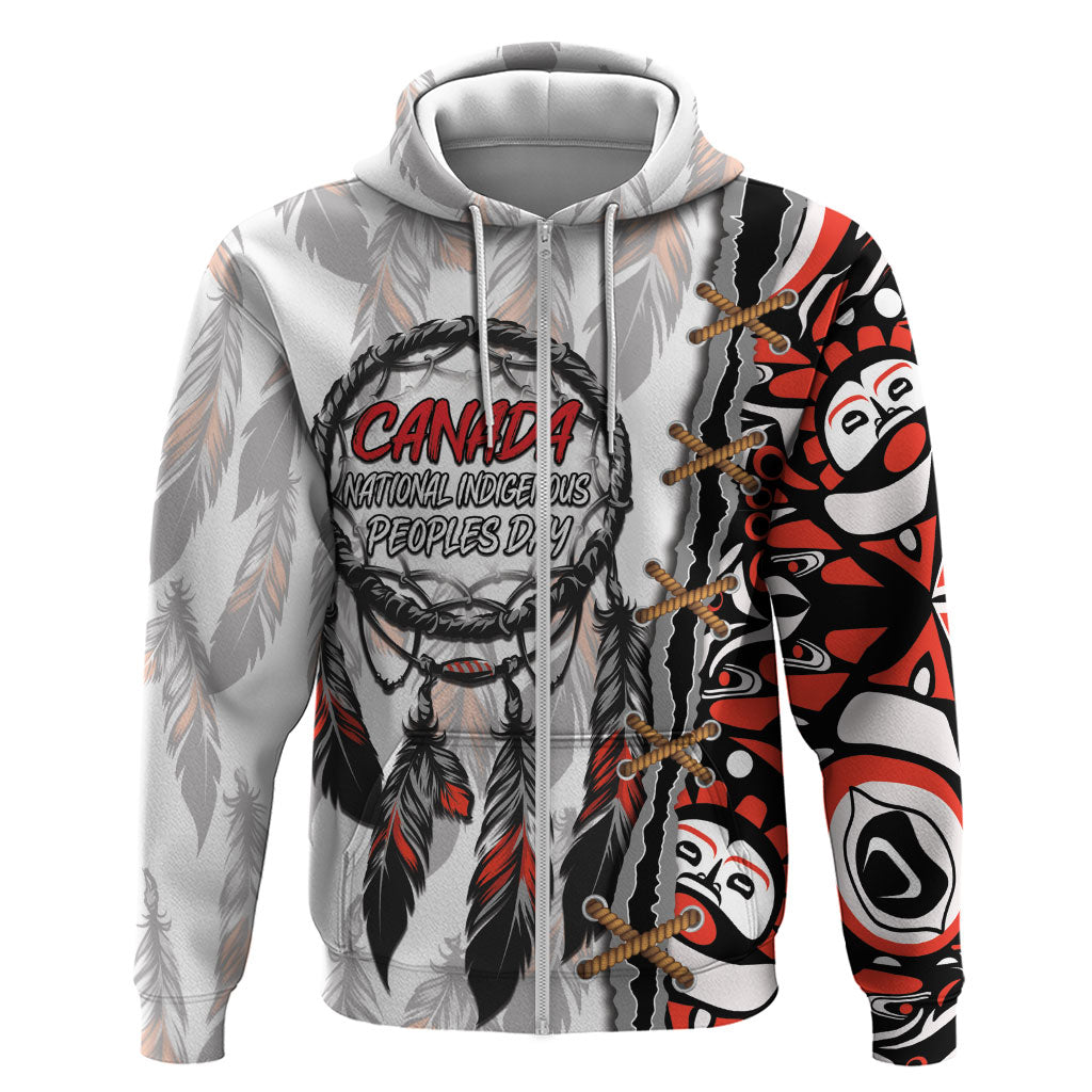 Canada National Indigenous Peoples Day Zip Hoodie Dreamcatcher First Nations Heritage Pride