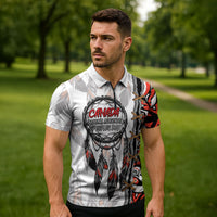 Canada National Indigenous Peoples Day Zipper Polo Shirt Dreamcatcher First Nations Heritage Pride