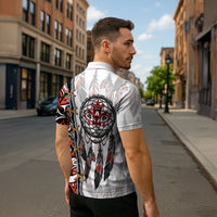 Canada National Indigenous Peoples Day Zipper Polo Shirt Dreamcatcher First Nations Heritage Pride