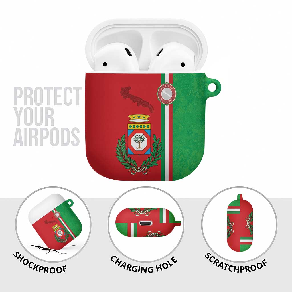 Italy Apulia AirPods Case Map Of Apulia With Coat Of Arms - Wonder Print Shop