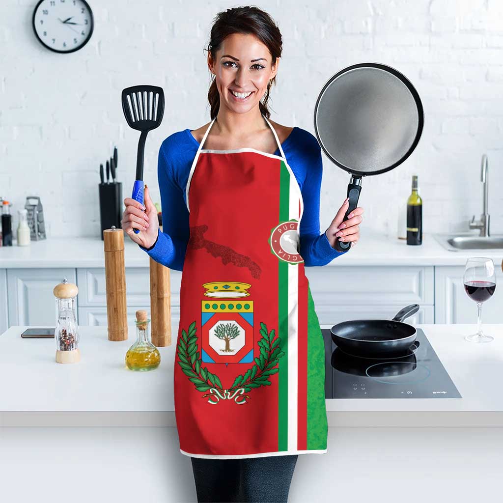 Italy Apulia Apron Map Of Apulia With Coat Of Arms - Wonder Print Shop
