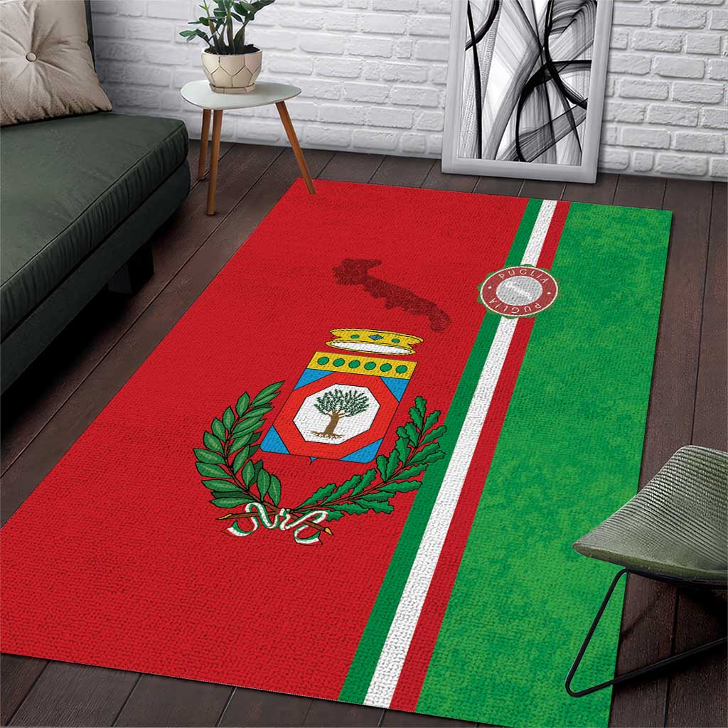 Italy Apulia Area Rug Map Of Apulia With Coat Of Arms - Wonder Print Shop