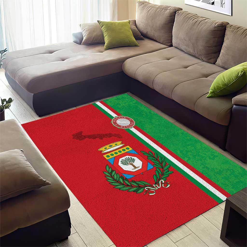 Italy Apulia Area Rug Map Of Apulia With Coat Of Arms - Wonder Print Shop