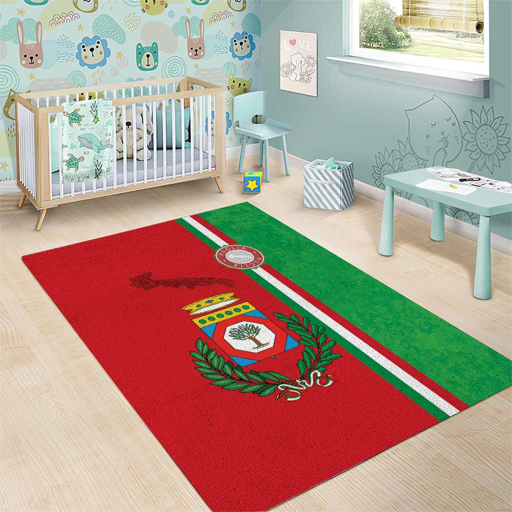 Italy Apulia Area Rug Map Of Apulia With Coat Of Arms - Wonder Print Shop