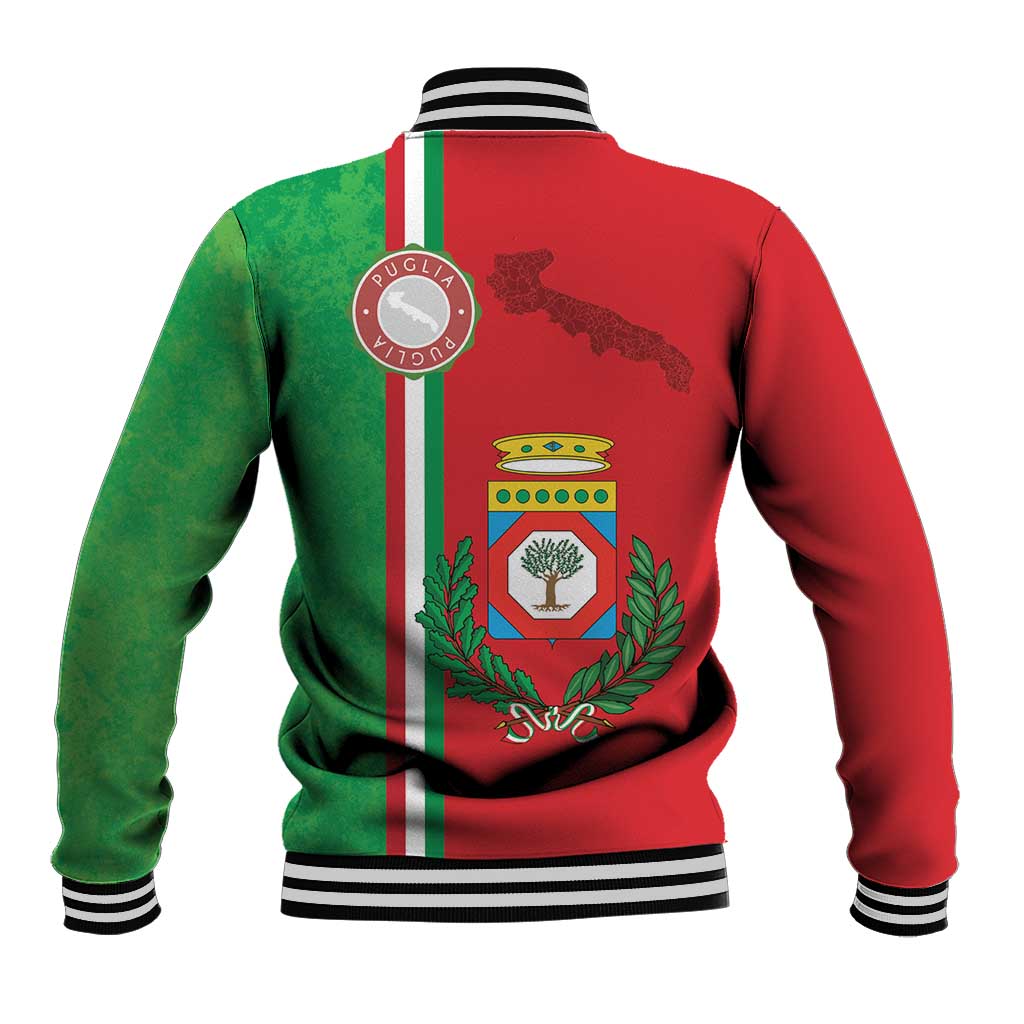 Italy Apulia Baseball Jacket Map Of Apulia With Coat Of Arms LT19