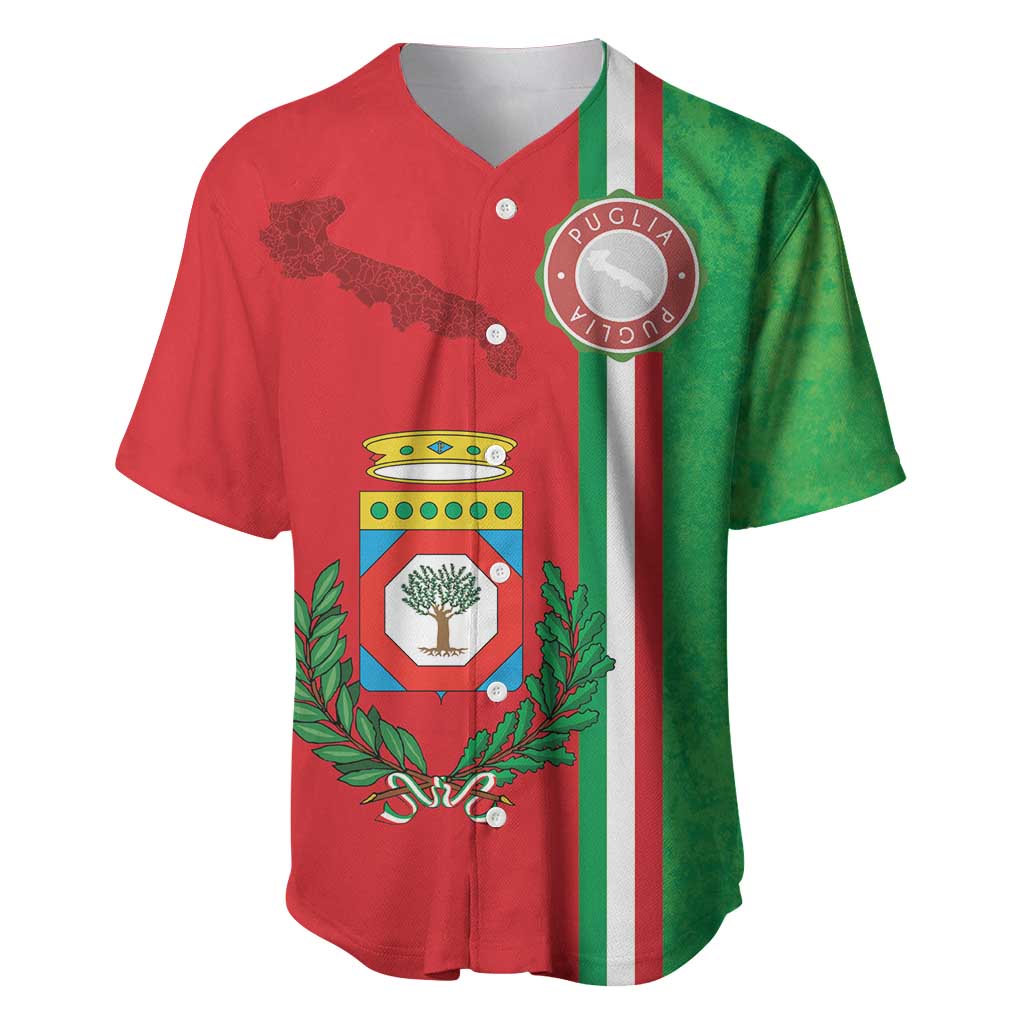 Italy Apulia Baseball Jersey Map Of Apulia With Coat Of Arms LT19