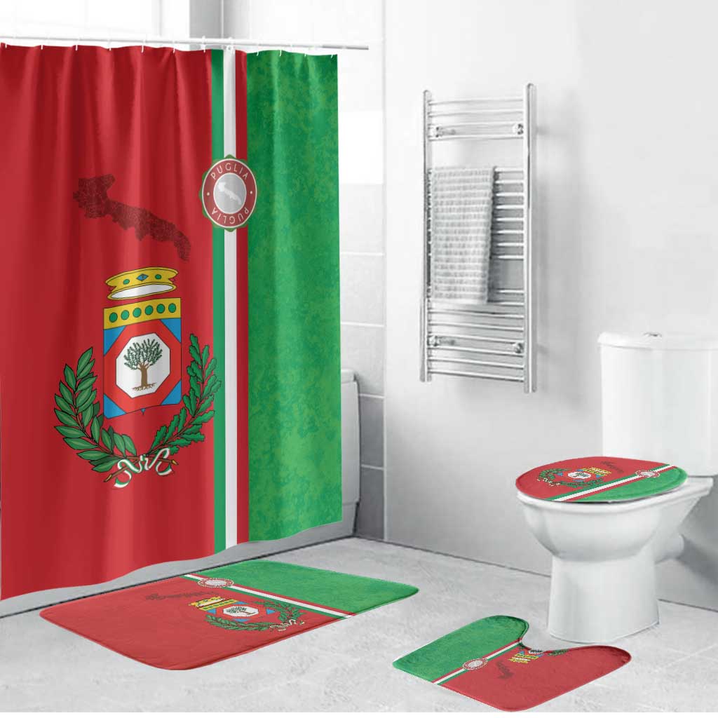 Italy Apulia Bathroom Set Map Of Apulia With Coat Of Arms - Wonder Print Shop