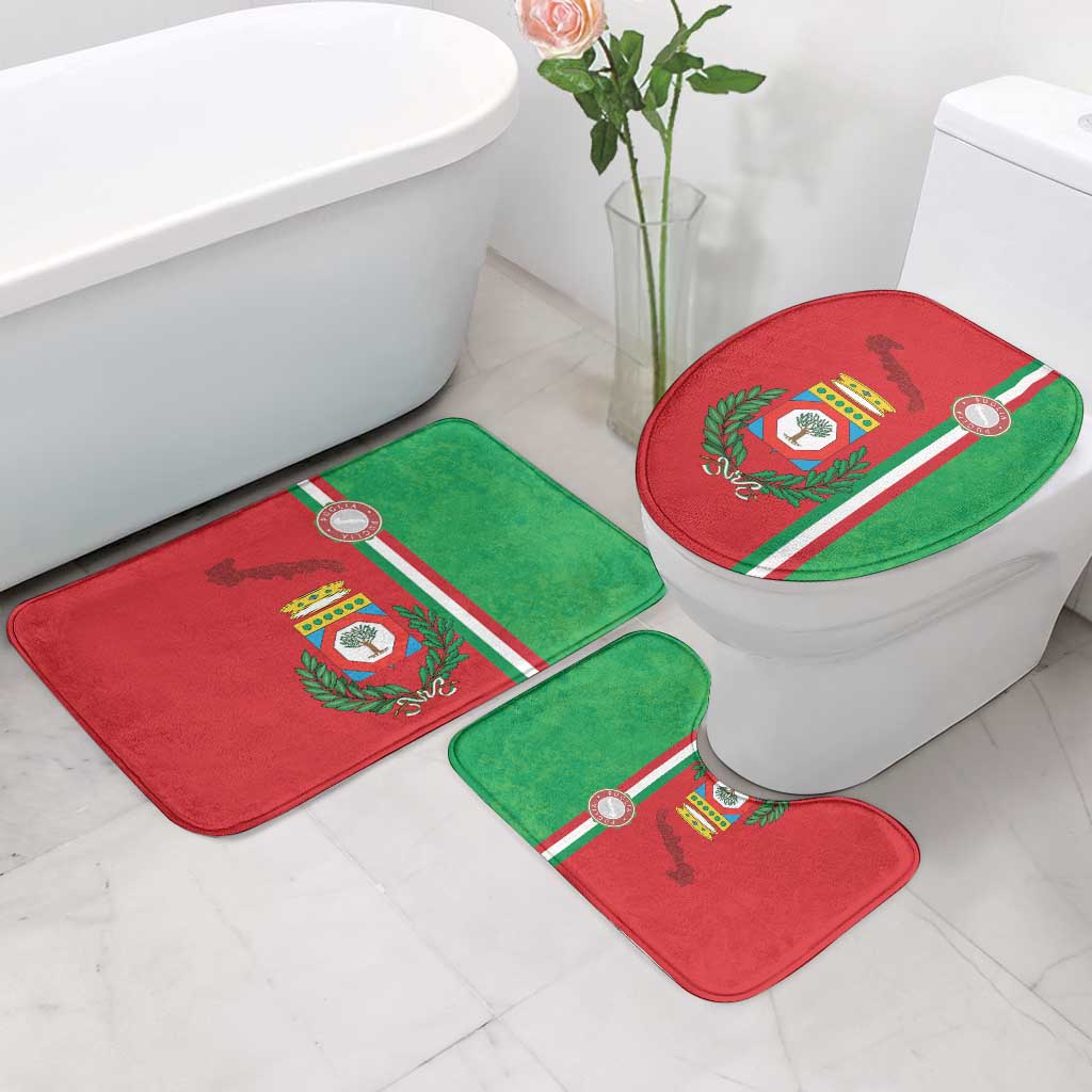 Italy Apulia Bathroom Set Map Of Apulia With Coat Of Arms - Wonder Print Shop