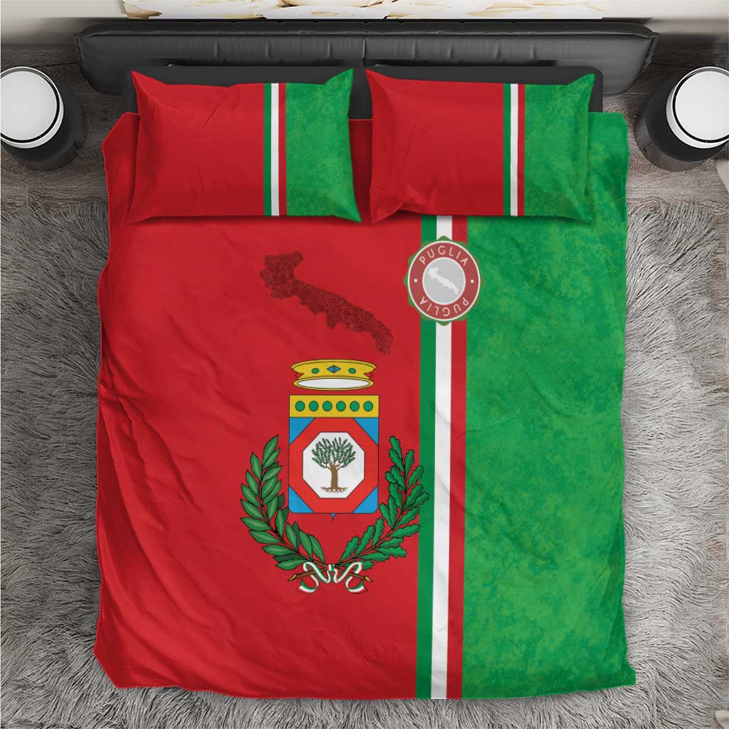 Italy Apulia Bedding Set Map Of Apulia With Coat Of Arms - Wonder Print Shop