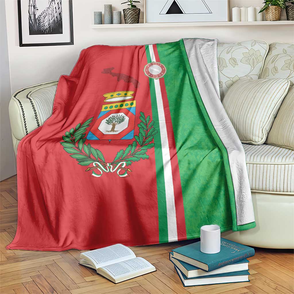 Italy Apulia Blanket Map Of Apulia With Coat Of Arms - Wonder Print Shop