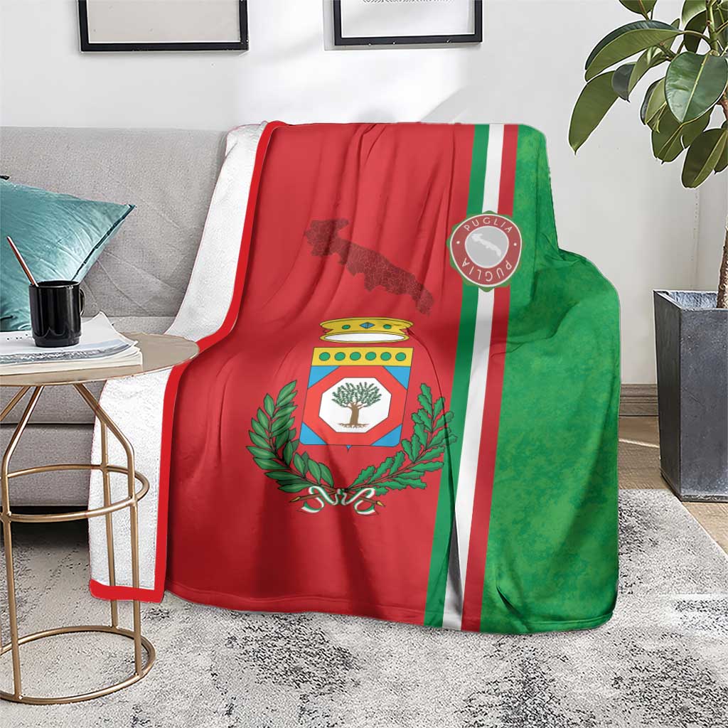 Italy Apulia Blanket Map Of Apulia With Coat Of Arms - Wonder Print Shop
