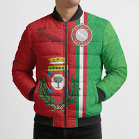 Italy Apulia Bomber Puffer Jacket Map Of Apulia With Coat Of Arms LT19