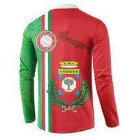 Italy Apulia Button Sweatshirt Map Of Apulia With Coat Of Arms LT19