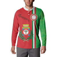 Italy Apulia Button Sweatshirt Map Of Apulia With Coat Of Arms LT19