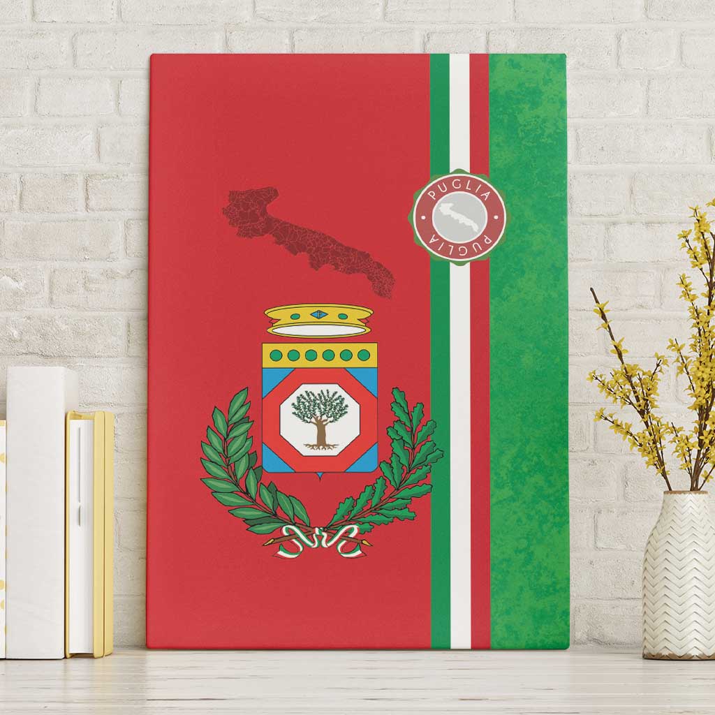 Italy Apulia Canvas Wall Art Map Of Apulia With Coat Of Arms - Wonder Print Shop
