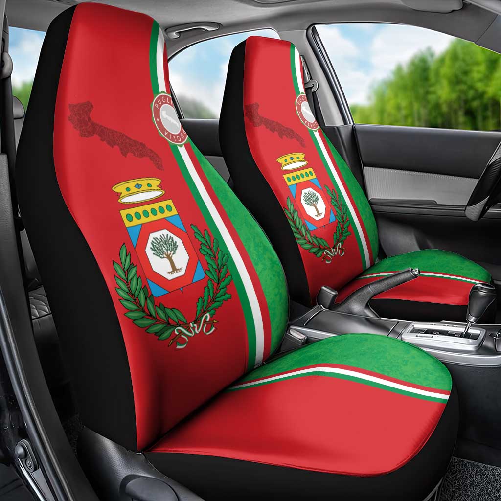 Italy Apulia Car Seat Cover Map Of Apulia With Coat Of Arms - Wonder Print Shop
