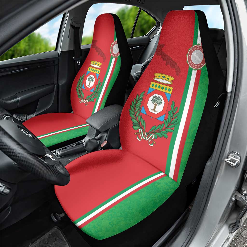 Italy Apulia Car Seat Cover Map Of Apulia With Coat Of Arms - Wonder Print Shop