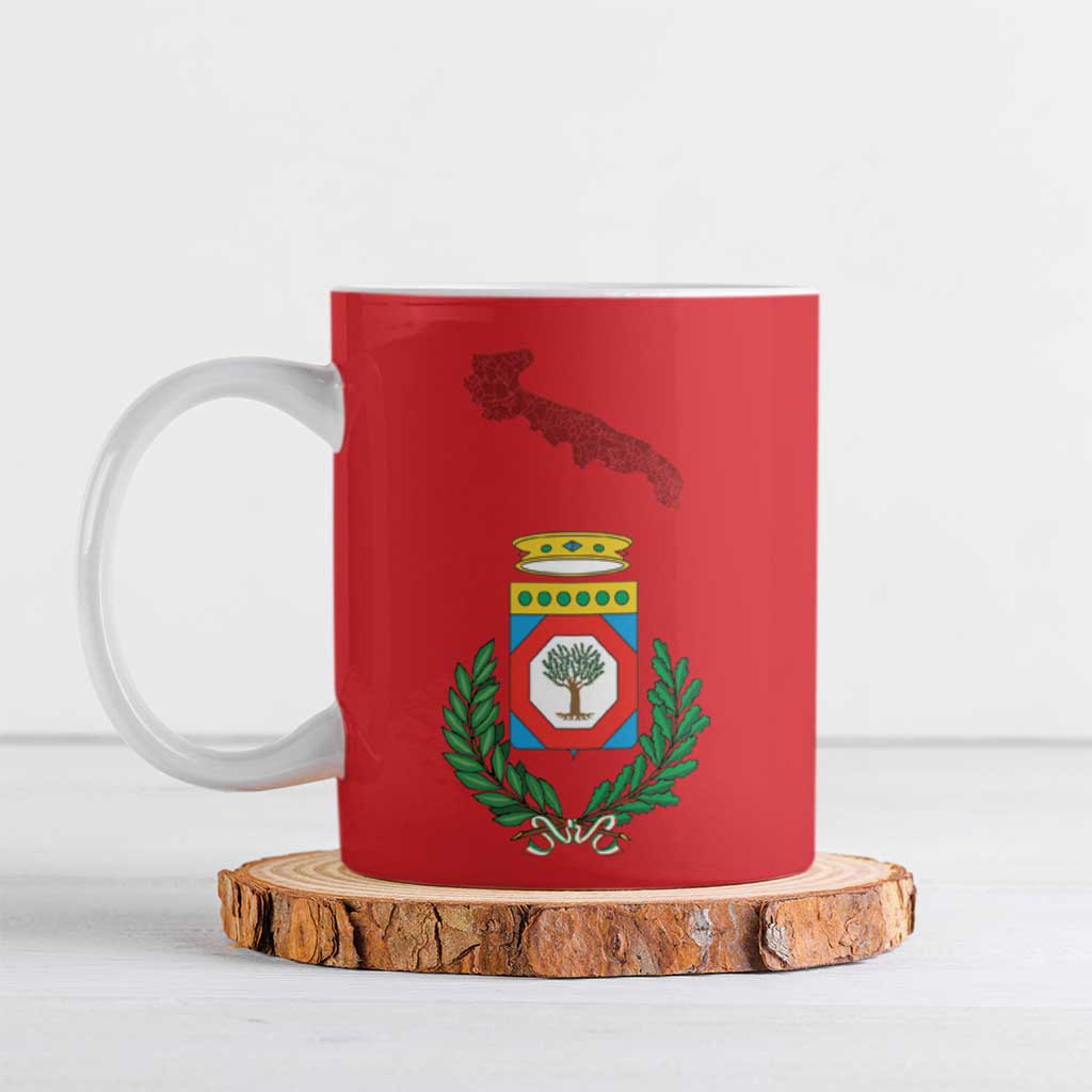 Italy Apulia Ceramic Mug Map Of Apulia With Coat Of Arms - Wonder Print Shop