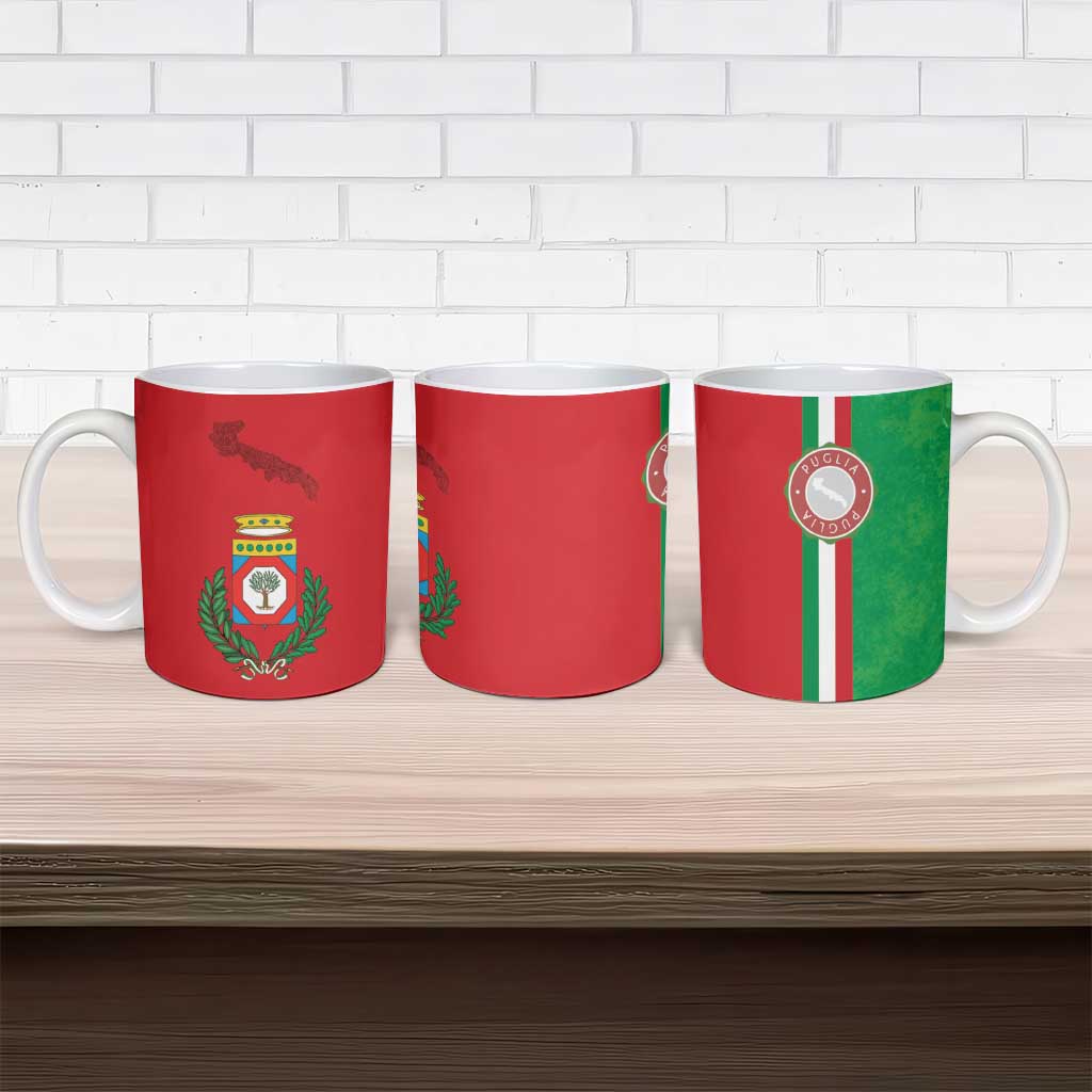 Italy Apulia Ceramic Mug Map Of Apulia With Coat Of Arms - Wonder Print Shop
