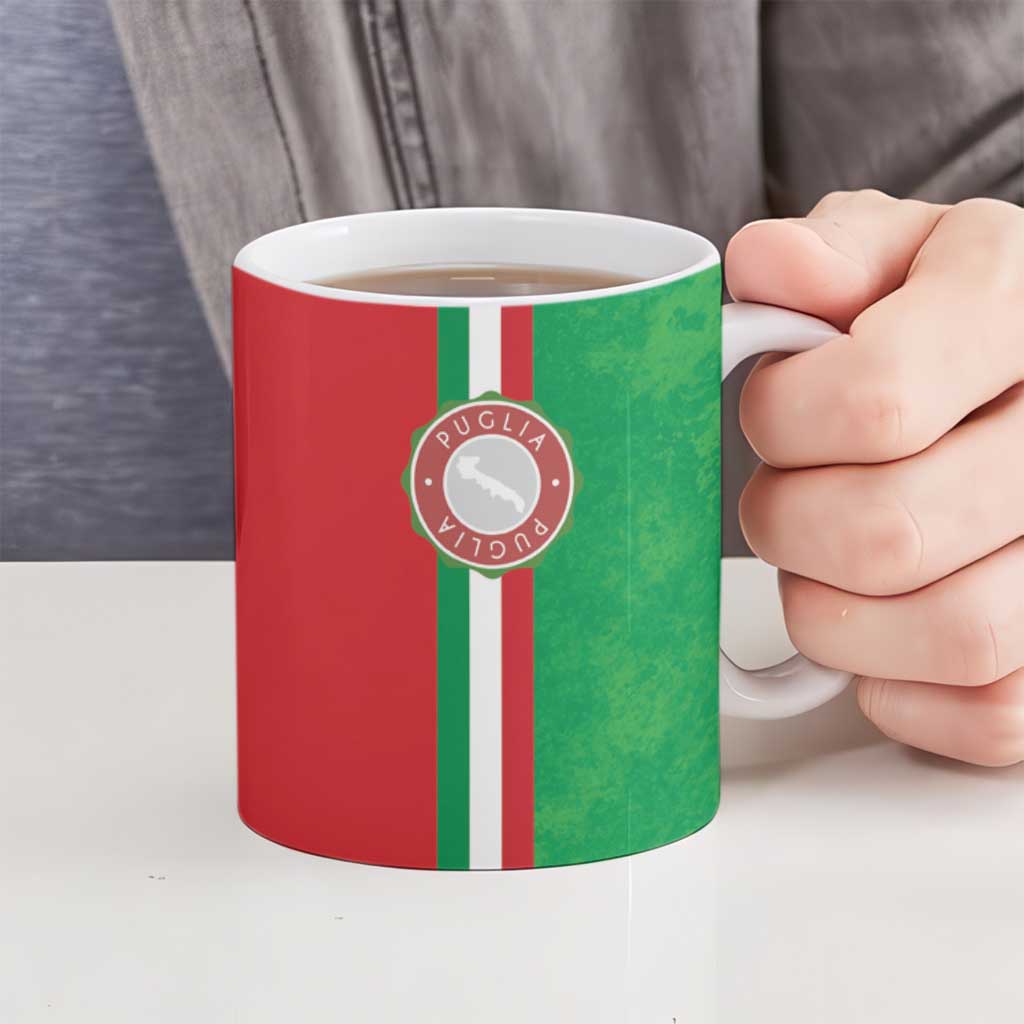 Italy Apulia Ceramic Mug Map Of Apulia With Coat Of Arms - Wonder Print Shop