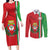 Italy Apulia Couples Matching Long Sleeve Bodycon Dress and Long Sleeve Button Shirt Map Of Apulia With Coat Of Arms - Wonder Print Shop