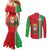 Italy Apulia Couples Matching Mermaid Dress and Long Sleeve Button Shirt Map Of Apulia With Coat Of Arms - Wonder Print Shop