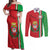 Italy Apulia Couples Matching Off Shoulder Maxi Dress and Long Sleeve Button Shirt Map Of Apulia With Coat Of Arms - Wonder Print Shop