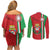 Italy Apulia Couples Matching Off Shoulder Short Dress and Long Sleeve Button Shirt Map Of Apulia With Coat Of Arms - Wonder Print Shop