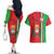 Italy Apulia Couples Matching Off The Shoulder Long Sleeve Dress and Hawaiian Shirt Map Of Apulia With Coat Of Arms - Wonder Print Shop