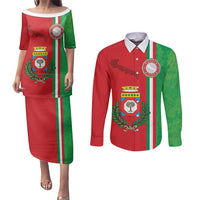 Italy Apulia Couples Matching Puletasi and Long Sleeve Button Shirt Map Of Apulia With Coat Of Arms LT19