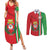 Italy Apulia Couples Matching Summer Maxi Dress and Long Sleeve Button Shirt Map Of Apulia With Coat Of Arms - Wonder Print Shop