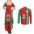 Italy Apulia Couples Matching Summer Maxi Dress and Long Sleeve Button Shirt Map Of Apulia With Coat Of Arms - Wonder Print Shop