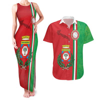 Italy Apulia Couples Matching Tank Maxi Dress and Hawaiian Shirt Map Of Apulia With Coat Of Arms LT19