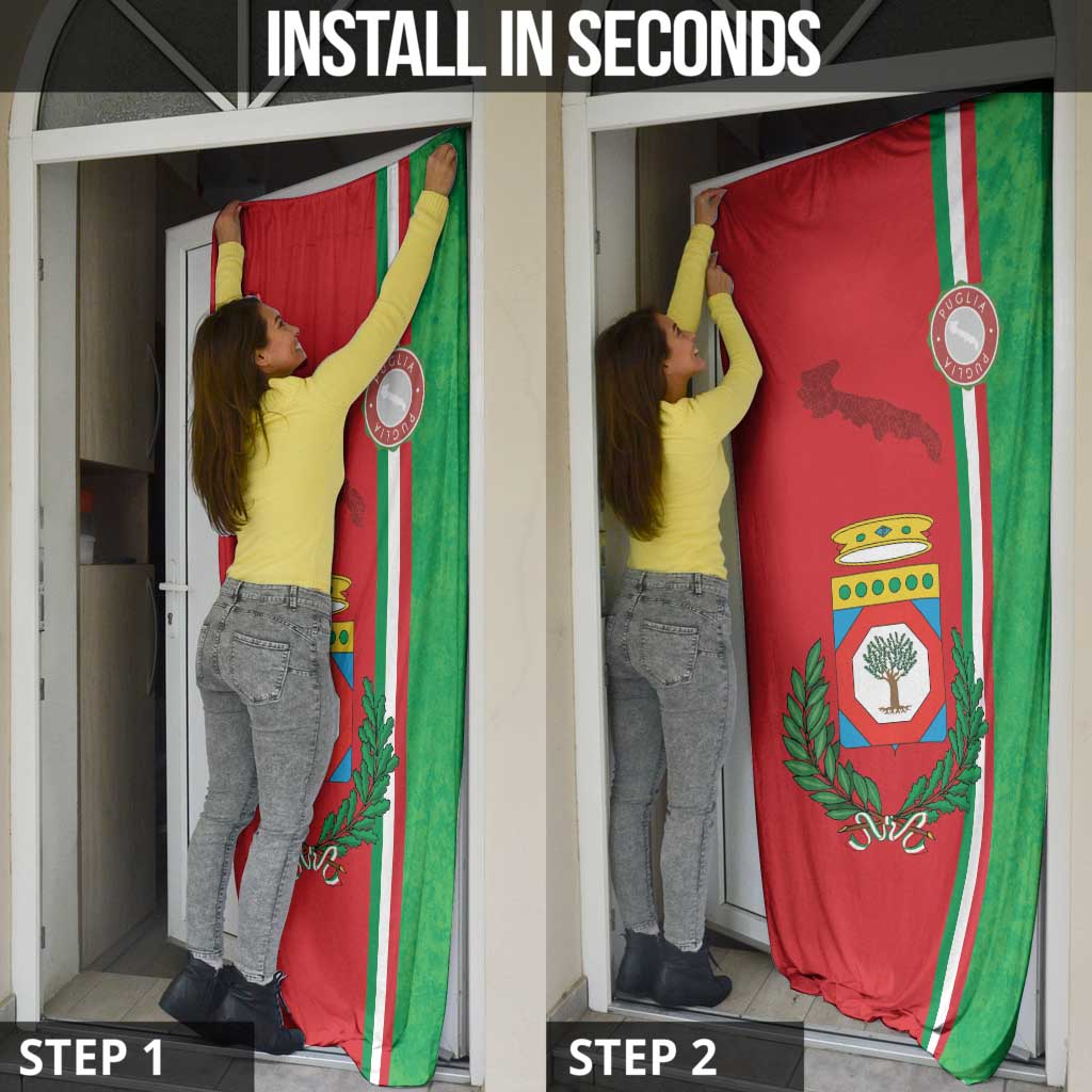 Italy Apulia Door Cover Map Of Apulia With Coat Of Arms - Wonder Print Shop