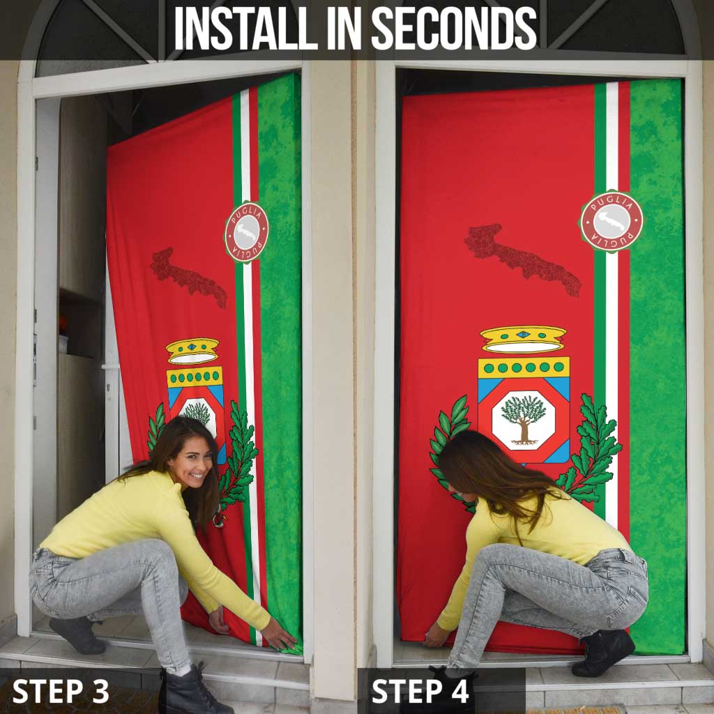 Italy Apulia Door Cover Map Of Apulia With Coat Of Arms - Wonder Print Shop