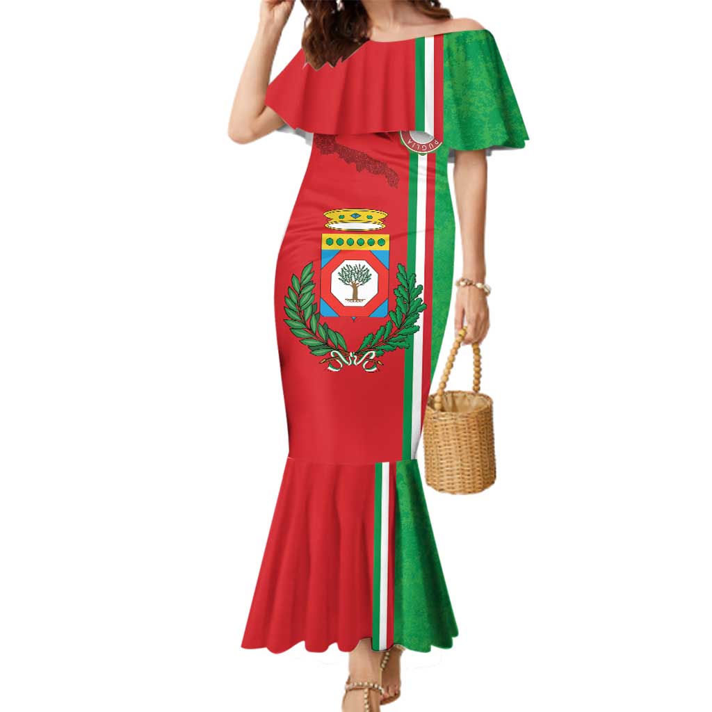 Italy Apulia Family Matching Mermaid Dress and Hawaiian Shirt Map Of Apulia With Coat Of Arms LT19