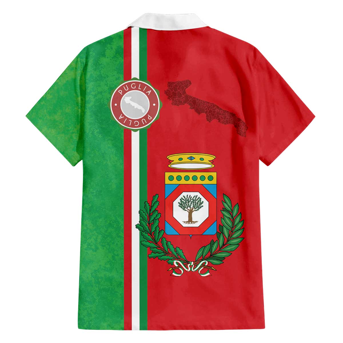Italy Apulia Family Matching Off The Shoulder Long Sleeve Dress and Hawaiian Shirt Map Of Apulia With Coat Of Arms LT19