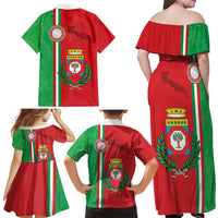 Italy Apulia Family Matching Off Shoulder Maxi Dress and Hawaiian Shirt Map Of Apulia With Coat Of Arms LT19