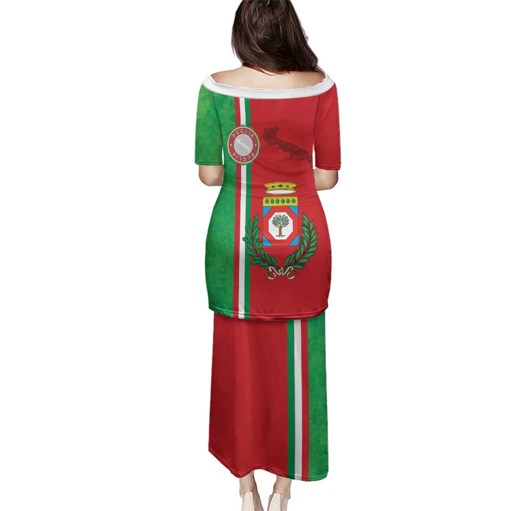 Italy Apulia Family Matching Puletasi and Hawaiian Shirt Map Of Apulia With Coat Of Arms LT19