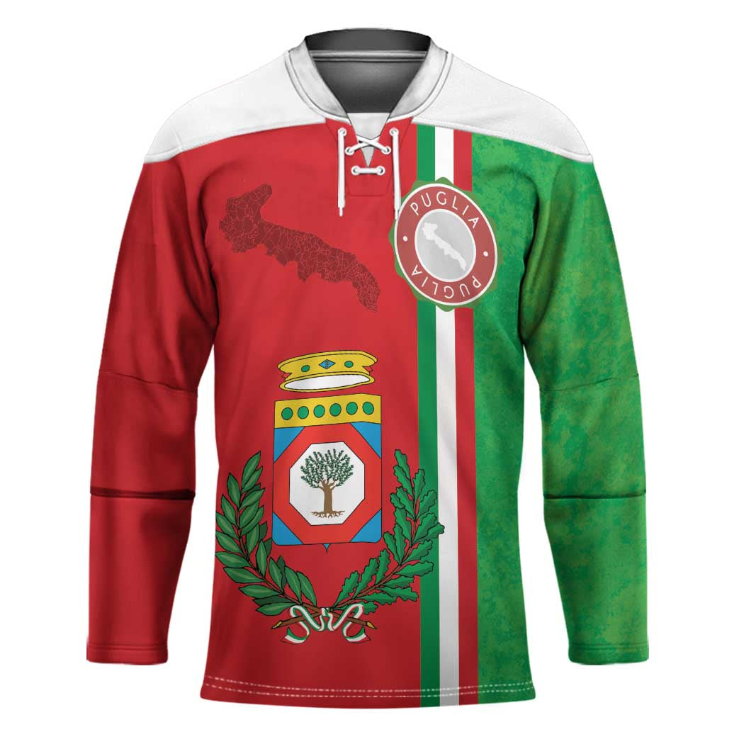 Italy Apulia Hockey Jersey Map Of Apulia With Coat Of Arms LT19